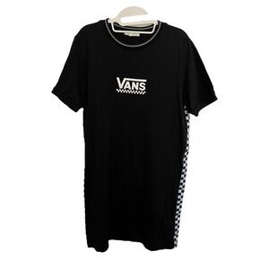 Vans Logo T Shirt Dress Checker Print
